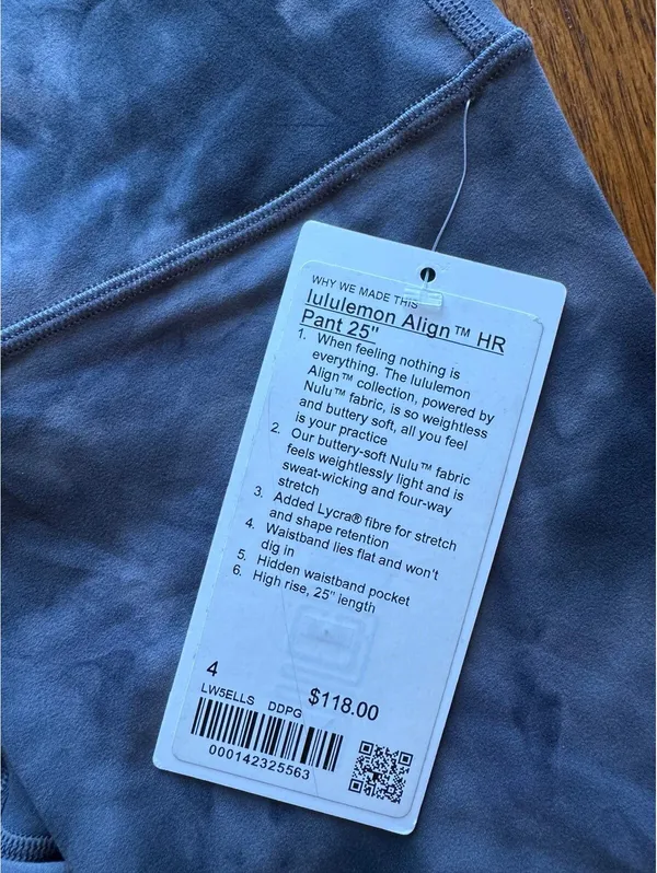 Lululemon Align High Rise 25” Diamond Dye Graphite Grey Size 4 NWT - Image 4