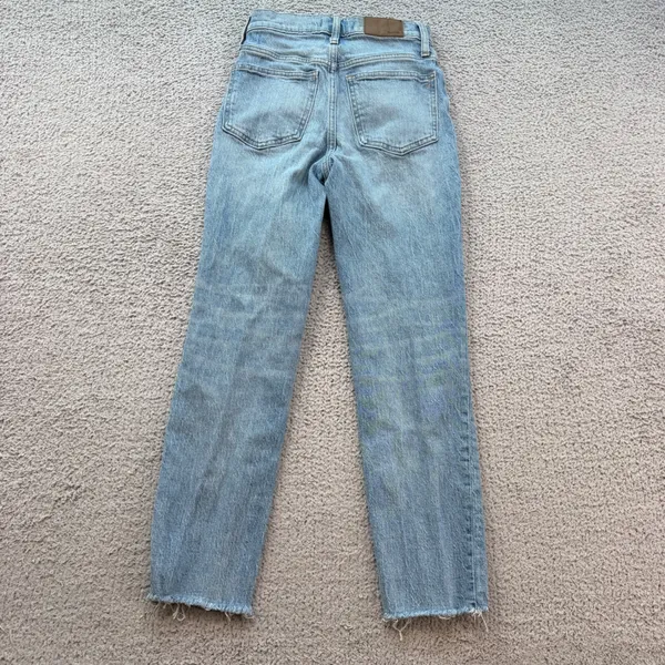 Madewell The Perfect Crop Jeans Light Wash Distressed Raw Hem Size 24 - Image 2