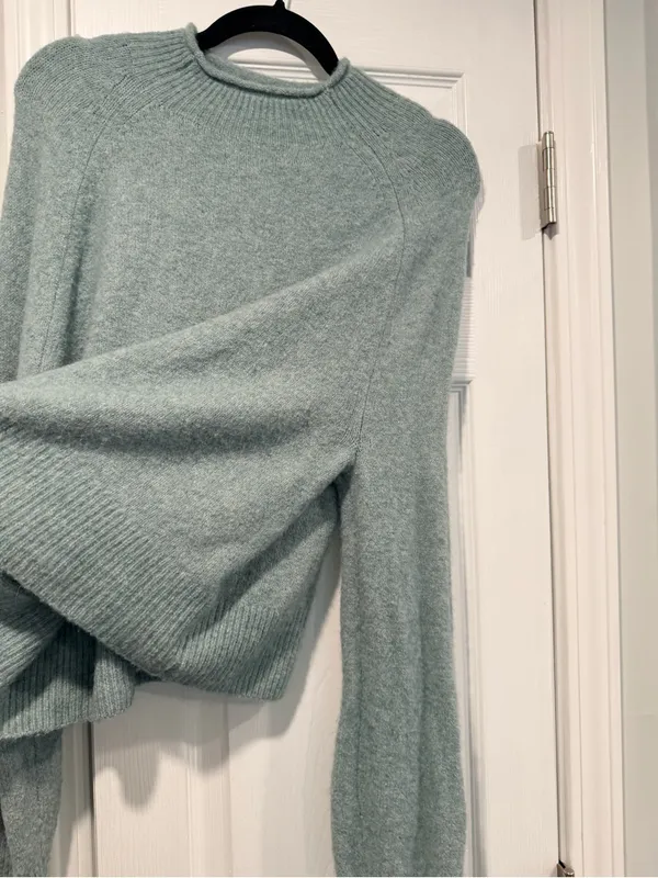 J.Crew Size S Sage Green Merino Wool Alpaca Blend Crewneck Sweater - Image 4