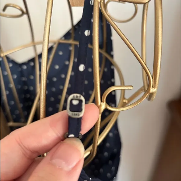 Abercrombie & Fitch Essentials Polka Dot Cami Top Small Navy - Image 8