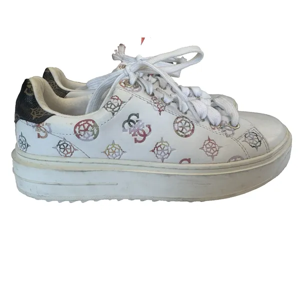 GUESS Denesa Platform Sneakers Chunky Treaded Shoes Womens Size 6 Casual White - Image 2
