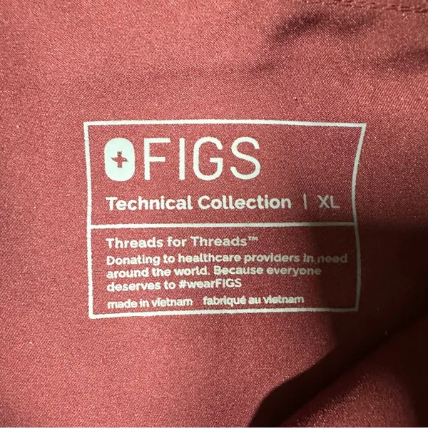 Figs Women’s Nepal Skinny Scrub Pants Pull On Limited Edition in Burgundy XL - Image 9