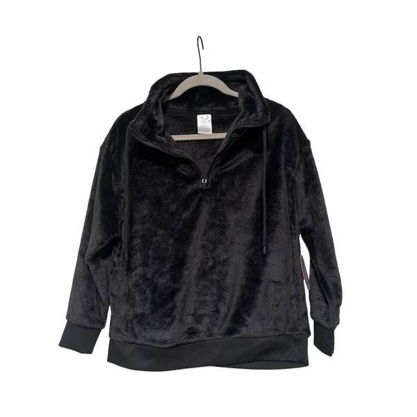 Secret Treasures Women's Black Plush Half Zip Hoodie Sleepwear S 4-6 - Image 2