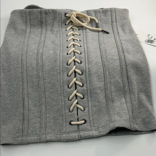 Forever 21 Heather Gray Lace-Up Skirt - Image 14