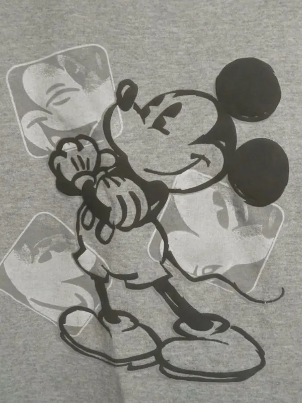 Vintage Disney Store Mickey Mouse Sketch Graphic Tee XL Made in USA Grey - Image 5