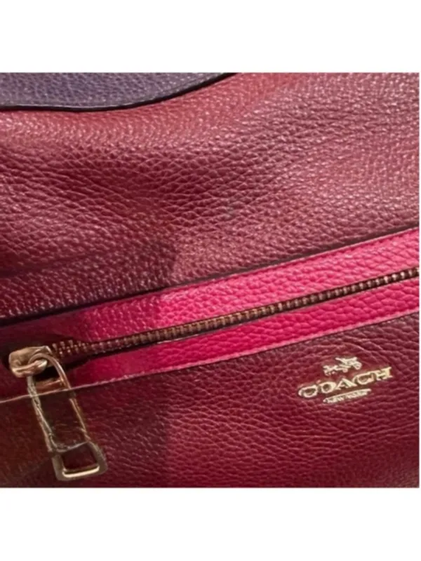 Coach Tyler Burgundy & Aubergine Leather Tote F57210 - Image 3