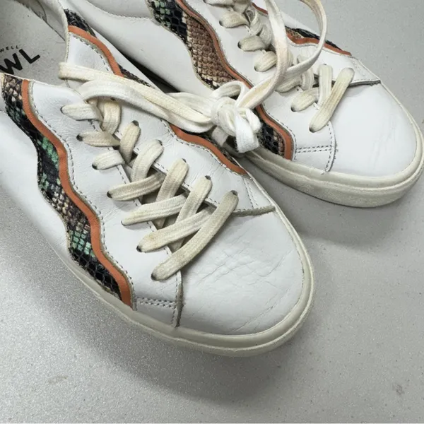 Madewell White Orange Lace Up Sneakers Womens 8 Casual Comfort Shoes Some Wear - Image 6