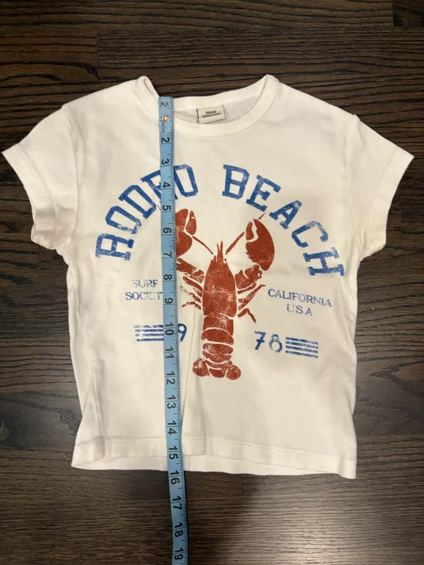 Urban Outfitters Top Crop Lobster White - Image 3
