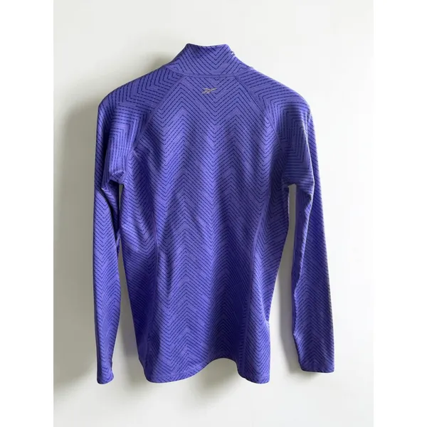 Reebok Womens Purple Chevron Quarter Zip Long Sleeve Athletic‎ Pullover Size M - Image 2