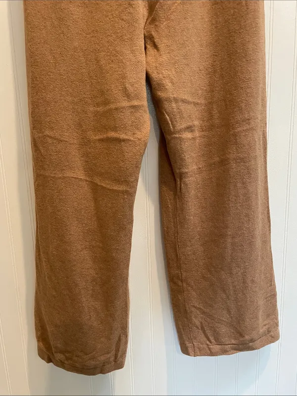 GAP Softest Sweater Sweats Pants Pull On Wide Leg in Camel Tan Size L - Image 7