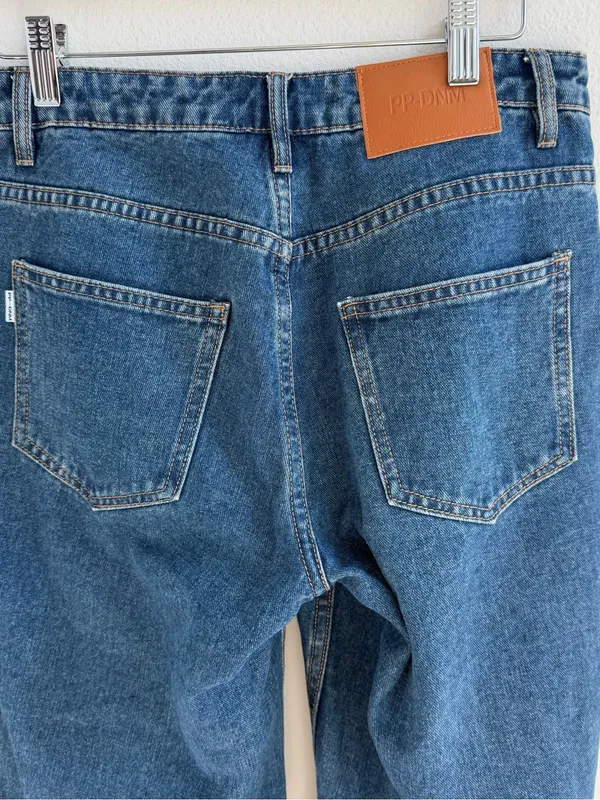 Princess Polly Wide Leg Crop Jeans Womens US 4 Blue Raw Hem - Image 7
