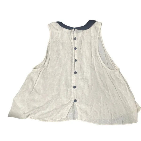 Cooperative‎ Urban Outfitters Cream Peter Pan Collar Button Back Babydoll Top M - Image 2