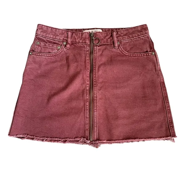 Free People We The Free Plum Zipper Front Mini Skirt - Image 2