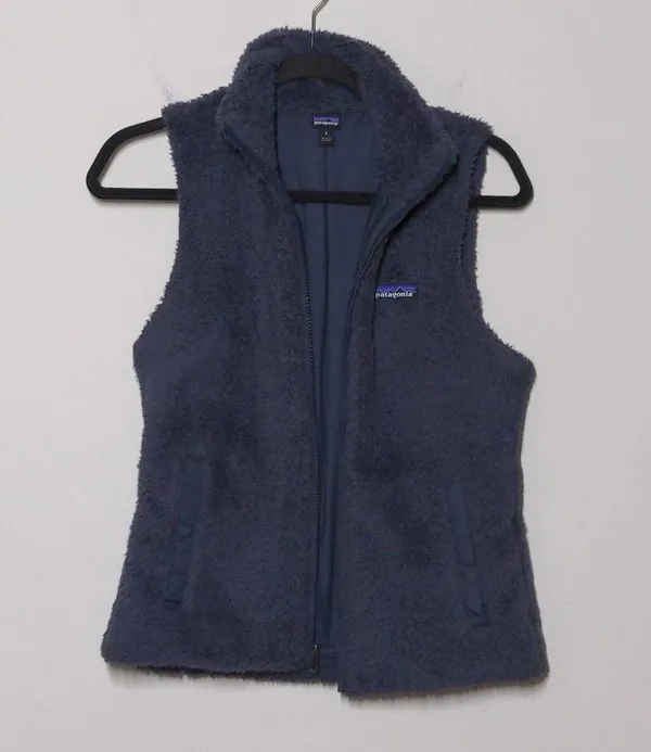 Patagonia Womens Los Gatos Fleece Vest Blue Full Zip Pockets Mock Neck S - Image 3