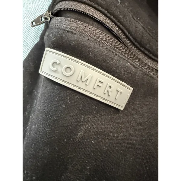 Comfrt Womens‎ XS Black Full Zip Hoodie Oversized Utility Sleeve Logo Sweatshirt - Image 5