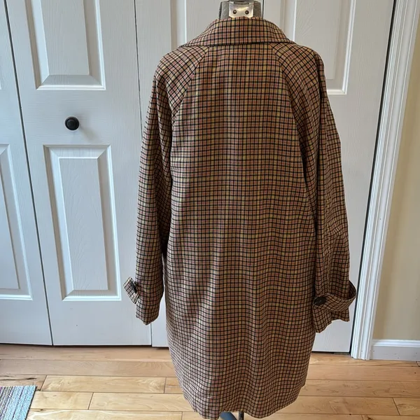 Anthropologie Lost + Wander orange & yellow plaid trench coat - Image 8