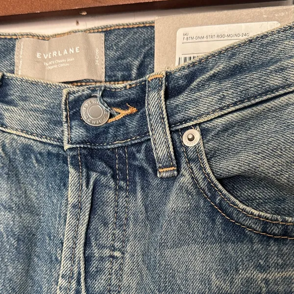 Everlane 90s Cheeky Jeans Size 24 High Rise Straight Leg NWT Blue - Image 3