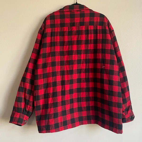 Plaid Sherpa Lined Flannel Jacket Red Size XXL - Image 7