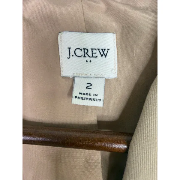 J. Crew Willa Long Sleeve Single Button Stretch Suit Coat Jacket Blazer 2 Beige - Image 7