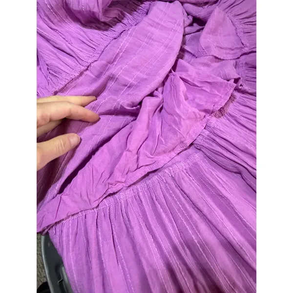 Haute Hippie Style Maxi Dress Womens S Purple Tiered Boho Cottagecore Bow Back‎ - Image 9