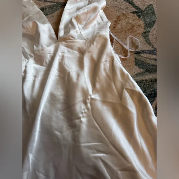 Lulu's Zimri White Satin Halter Mini Dress - Image 6
