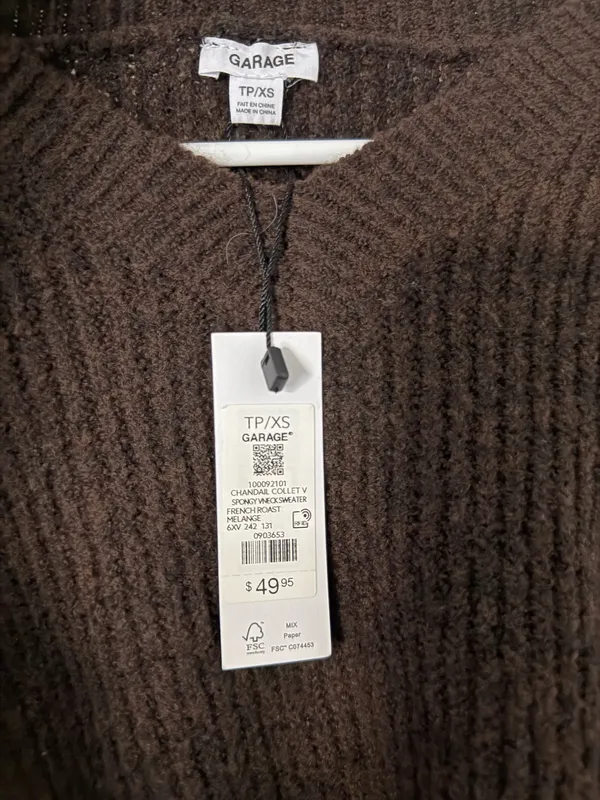 Garage spongy V neck sweater - Image 3