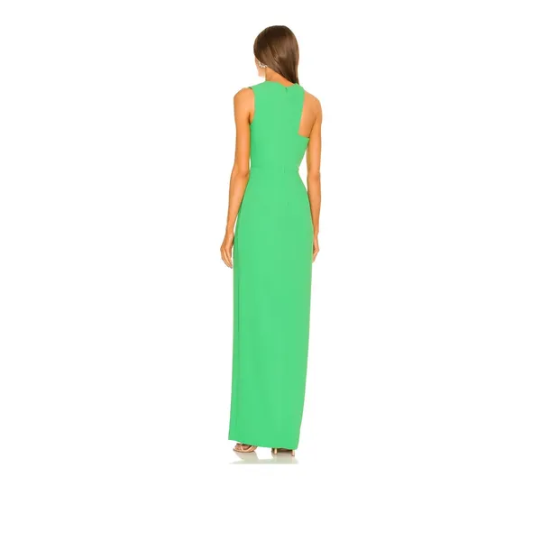 Amanda Uprichard Green Gilda Grass Cutout Maxi Gown Dress XS Slit Formal Wedding - Image 3