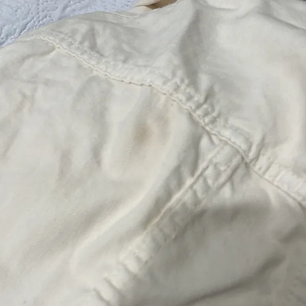 Free People White Distressed Cropped Jacket - Image 9