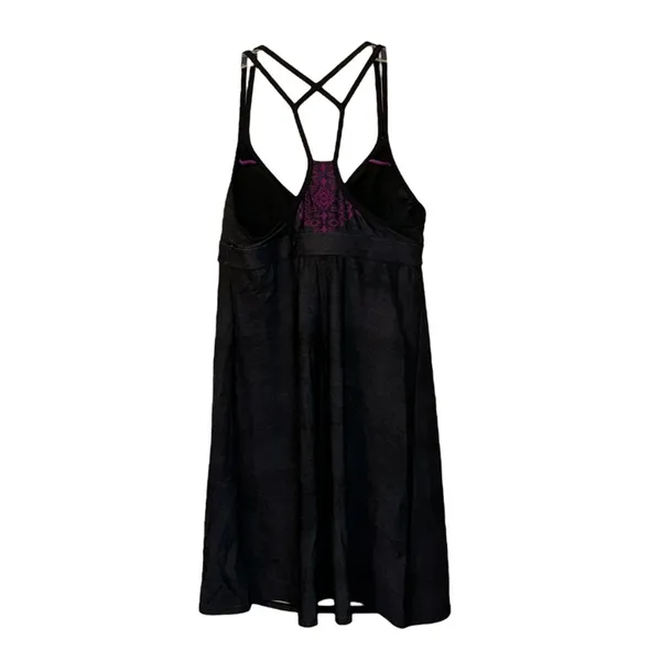 Athleta Printed Coastline‎ Black Strap Shelf Bra Swim Dress Small Summer Beach - Image 3