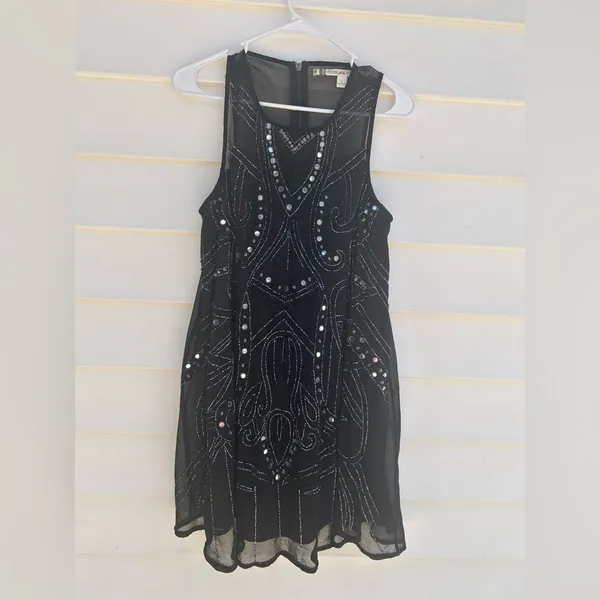 Chelsea & Violet Black Sequin Halter Mini Dress - Image 6