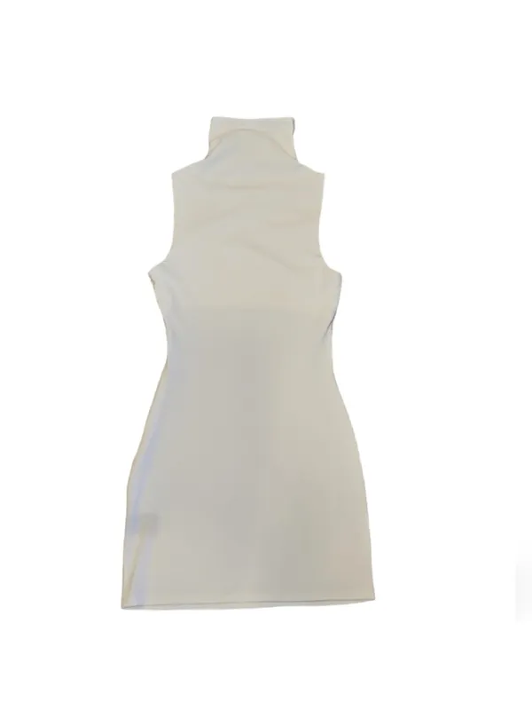 Rare NBD White Sleeveless Cowl Neck Mini Dress - Image 4
