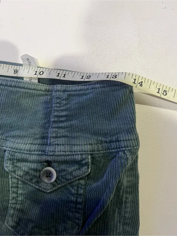 Pilcro and the Letterpress Green Corduroy High Rise Trouser Bootcut Pants Sz 28 - Image 6