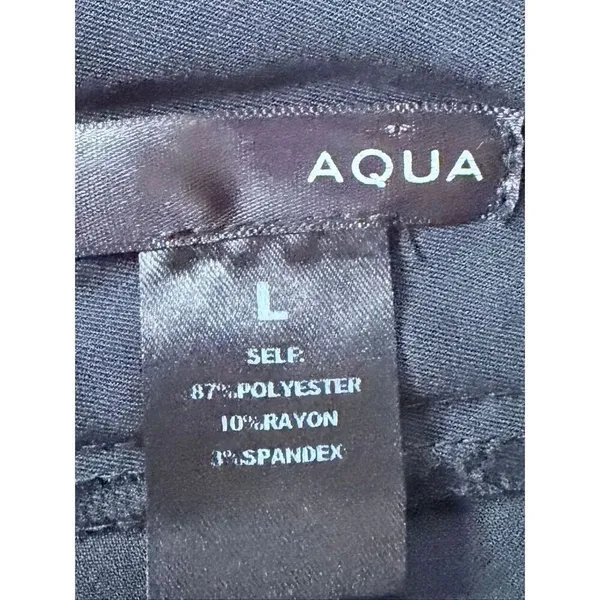 AQUA Black Skort Skirt Shorts Size L Lined Back Zip Made in USA - Image 2