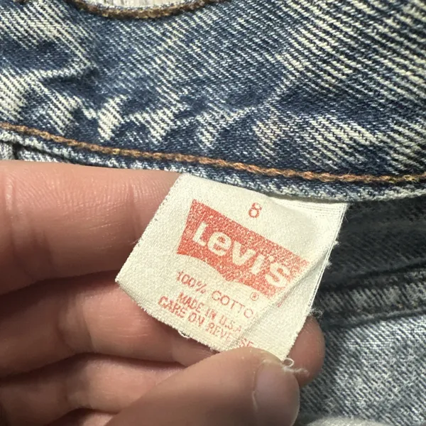 Vintage 70s Levi's Shorts Womens 8 545 Loose Fit Brown Tab Cut Off Denim - Image 12