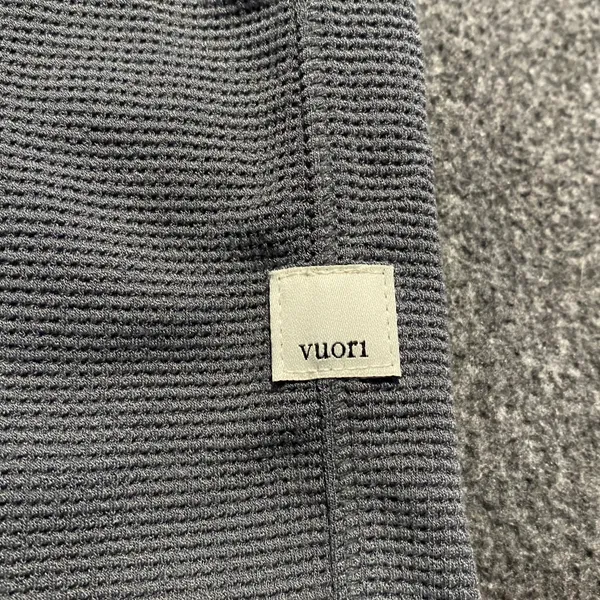 Vuori Womens Bayview Thermal Leggings 27” Size Small Grey Waffle Knit High Rise - Image 3