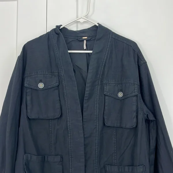 Free People XS Black Cargo Utility Jacket In Our Nature - Image 8