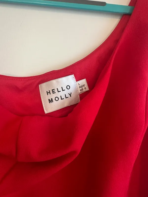 Hello Molly Red One Shoulder Dress - Image 3
