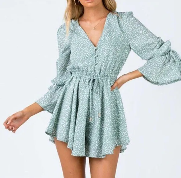 Princess Polly Sage Green Romper - Image 3