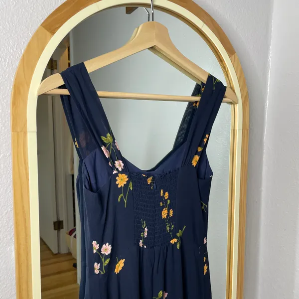 Reformation Fulton blue floral midi dress with slit - Image 11