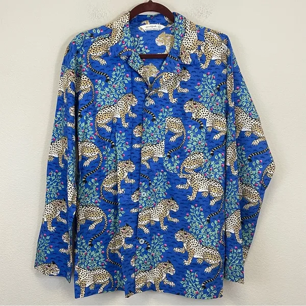 Printfresh Bagheera Men's Long Sleep Shirt Sapphire‎ Size XS - Image 2