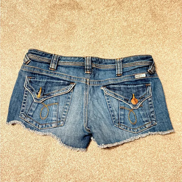 Roxy Distressed Blue Jean Shorts - Image 4