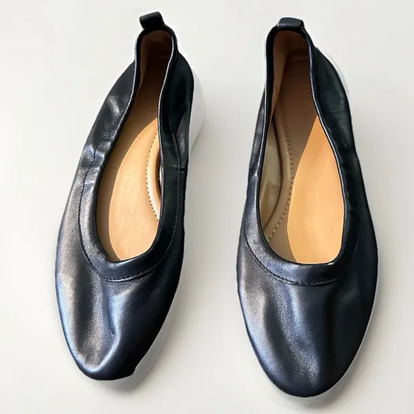 J. Crew Lizzie Leather Ballet Flats Black Women’s‎ Size 8.5 - Image 2