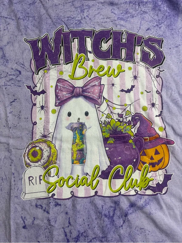 Comfort Colors Lilac Tie-Dye Witch's Brew Graphic Tee - Image 4