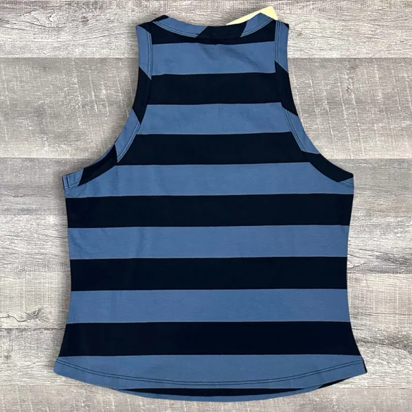 Doe and Rae NEW Blue Striped Racerback Tank Top Womens S Cotton Stretch - Image 5