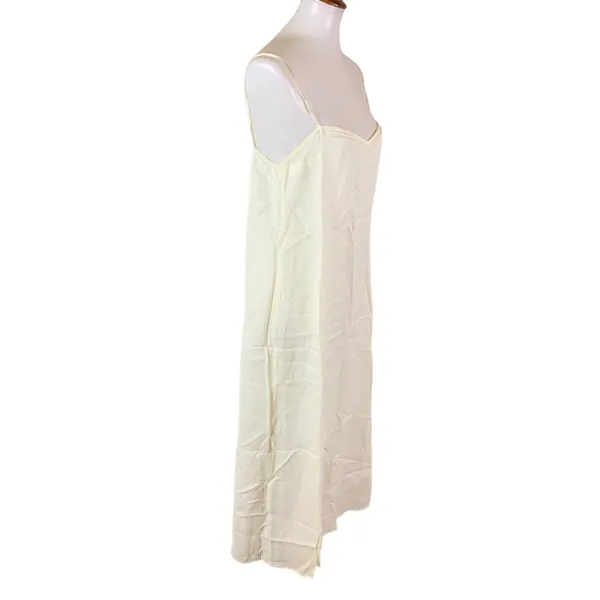 Jessica‎ McClintock Cream Slip Midi Dress Spaghetti Strap Small Slit Large - Image 4