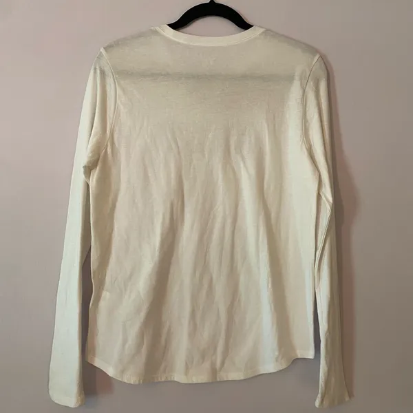 FIGS White "Awesome Humans" Long Sleeve Super Soft Underscrub Undershirt Small - Image 6