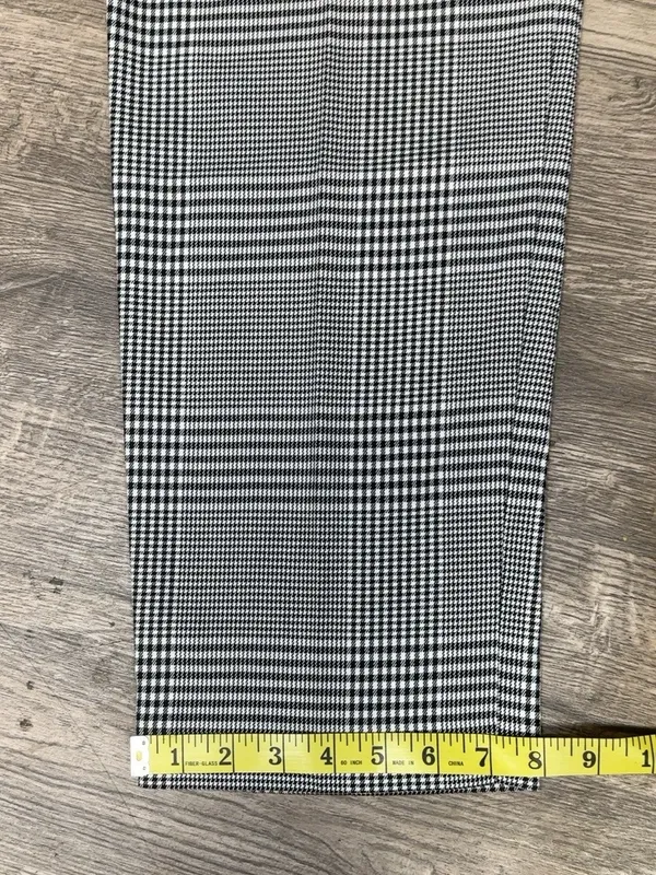 LOFT The Riviera Slim Plaid Ankle Pants Black White Size 10 - Image 8