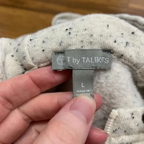 Talbots‎ Full Zip Hoodie Womens Size Large Jacket Speckled Pockets Casual Comfy - Image 6