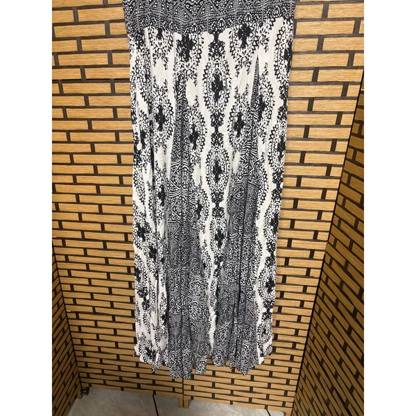 Free People Black And White Boho Strapless‎ Maxi Dress Size Small - Image 5