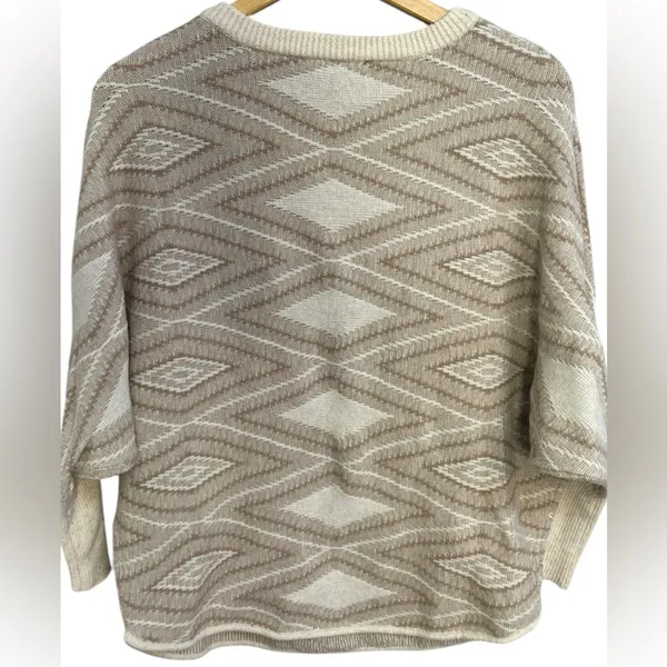Kerisma Women’s Oversized‎ Wool Blend Boho Ribbed Knit Beige Brown Sweater M/L - Image 2